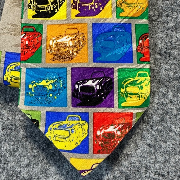 Siemens Silk Tie Mens OS Multicolor Pop Art Classic Car Automotive Corporate